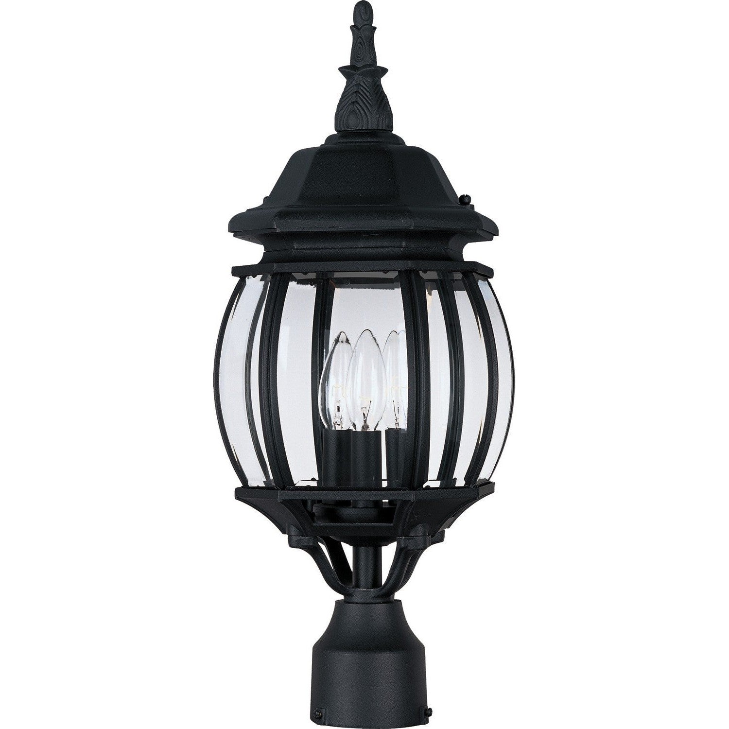 Maxim - 1035BK - Three Light Outdoor Pole/Post Lantern - Crown Hill - Black