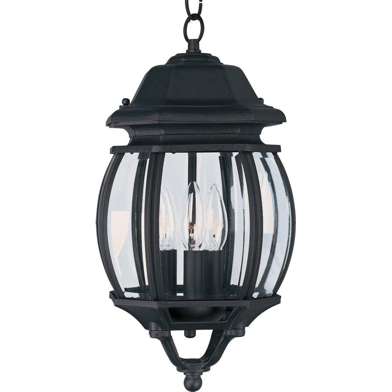 Maxim - 1036BK - Three Light Outdoor Hanging Lantern - Crown Hill - Black
