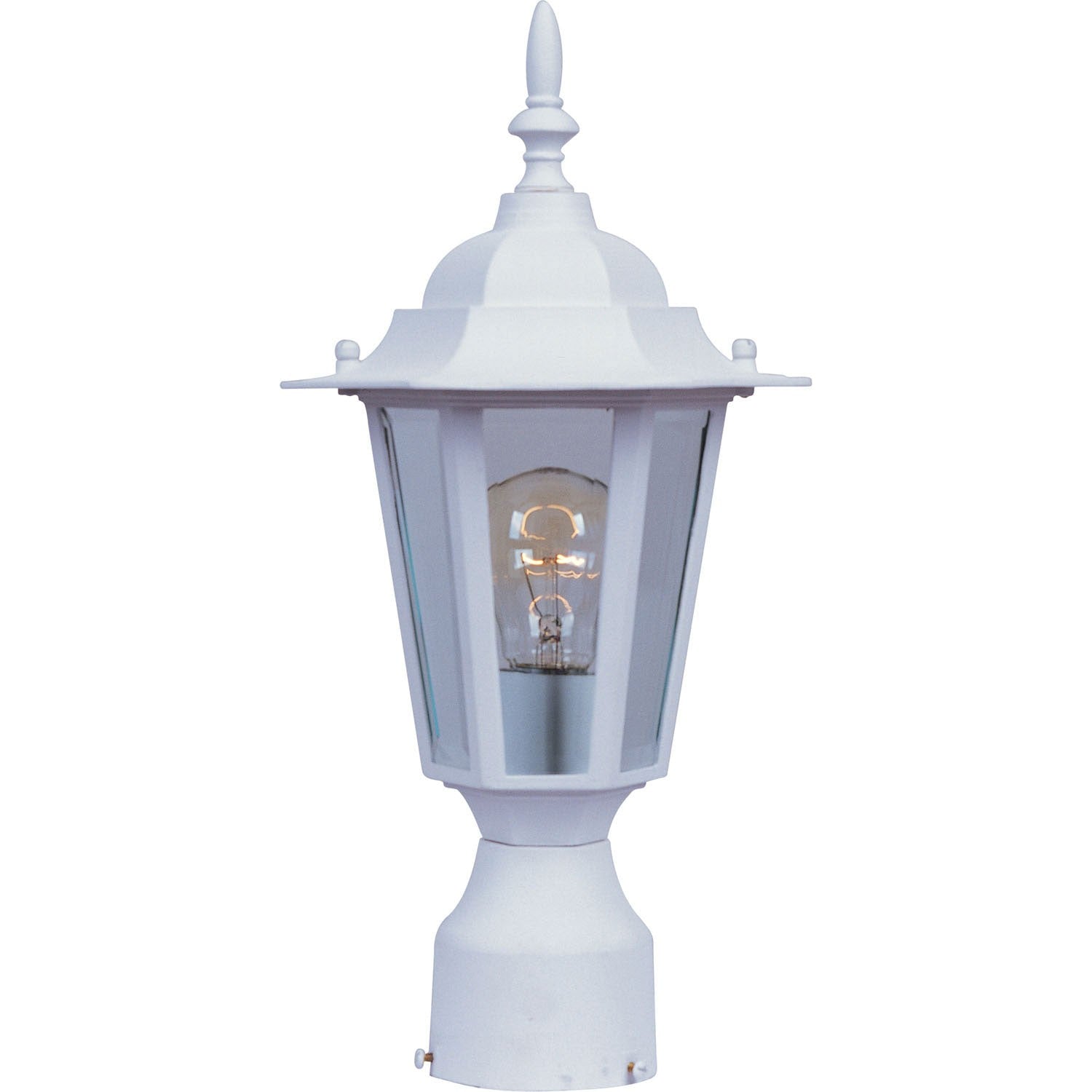 Maxim - 3001CLWT - One Light Outdoor Pole/Post Lantern - Builder Cast - White