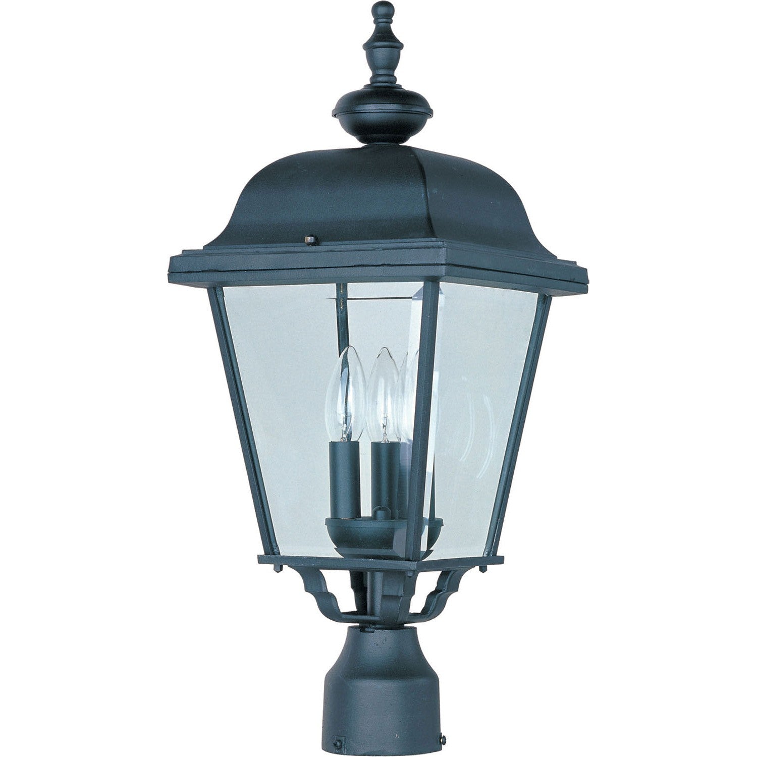 Maxim - 3008BK - Three Light Outdoor Pole/Post Lantern - Builder Cast - Black