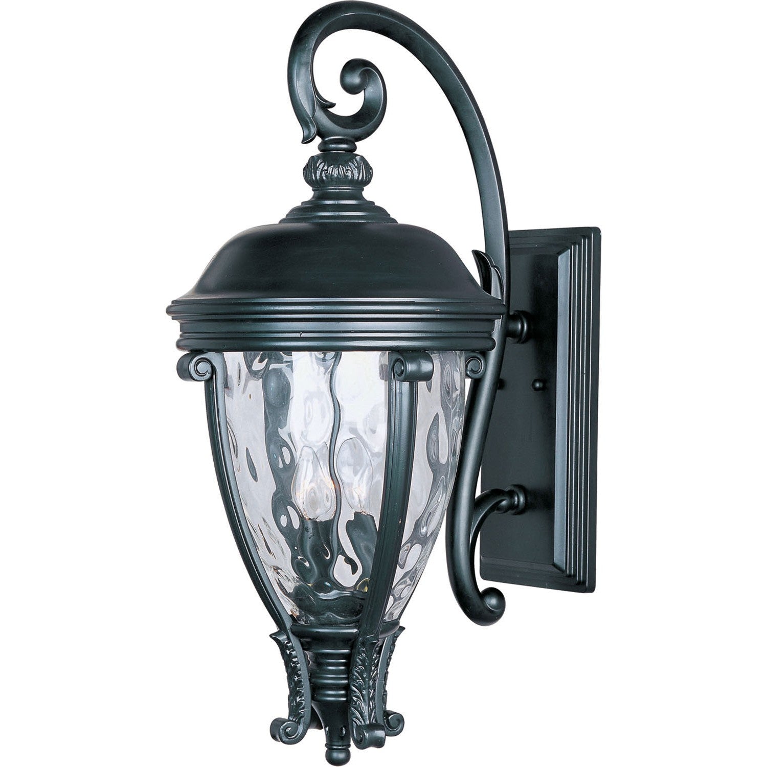 Maxim - 41426WGBK - Three Light Outdoor Wall Lantern - Camden VX - Black