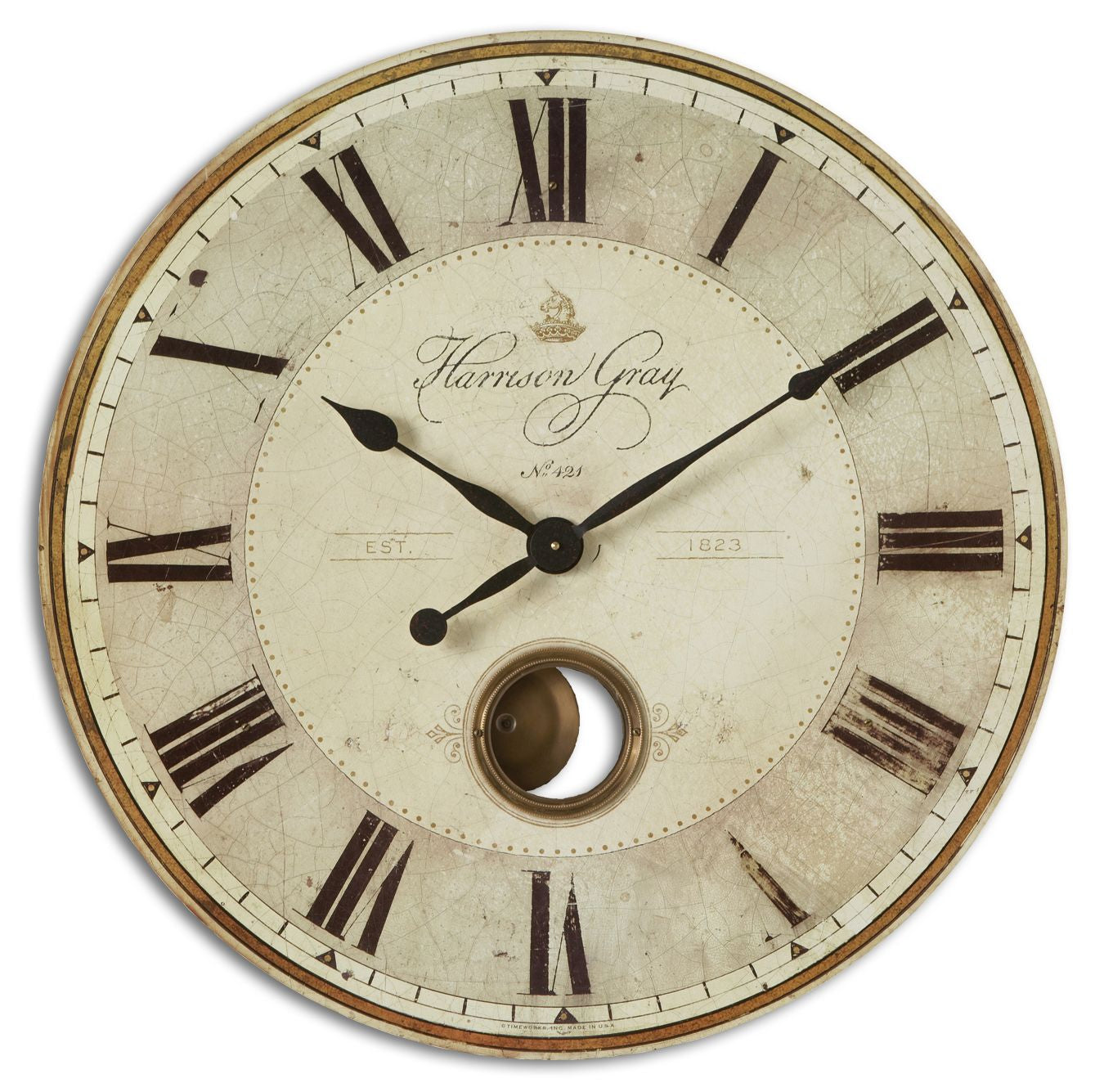 Uttermost - 06033 - Wall Clock - Harrison Gray 30" - Brass