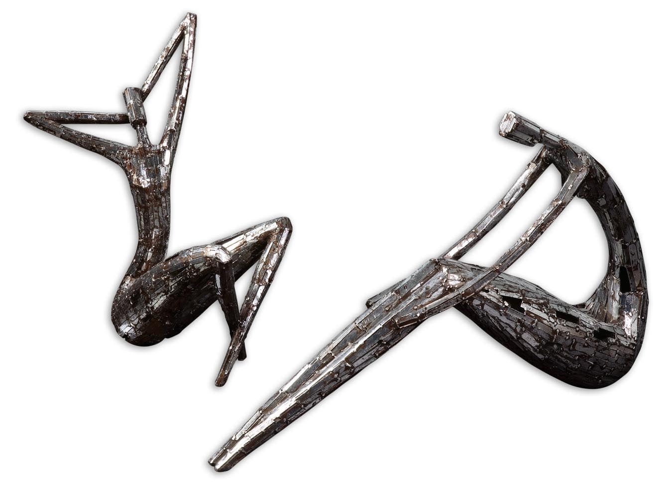 Uttermost - 19502 - Sculpture, Set/2 - Dahy - Antiqued Silver