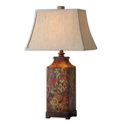 Uttermost - 27678 - One Light Table Lamp - Colorful Flowers - Burnished Walnuted