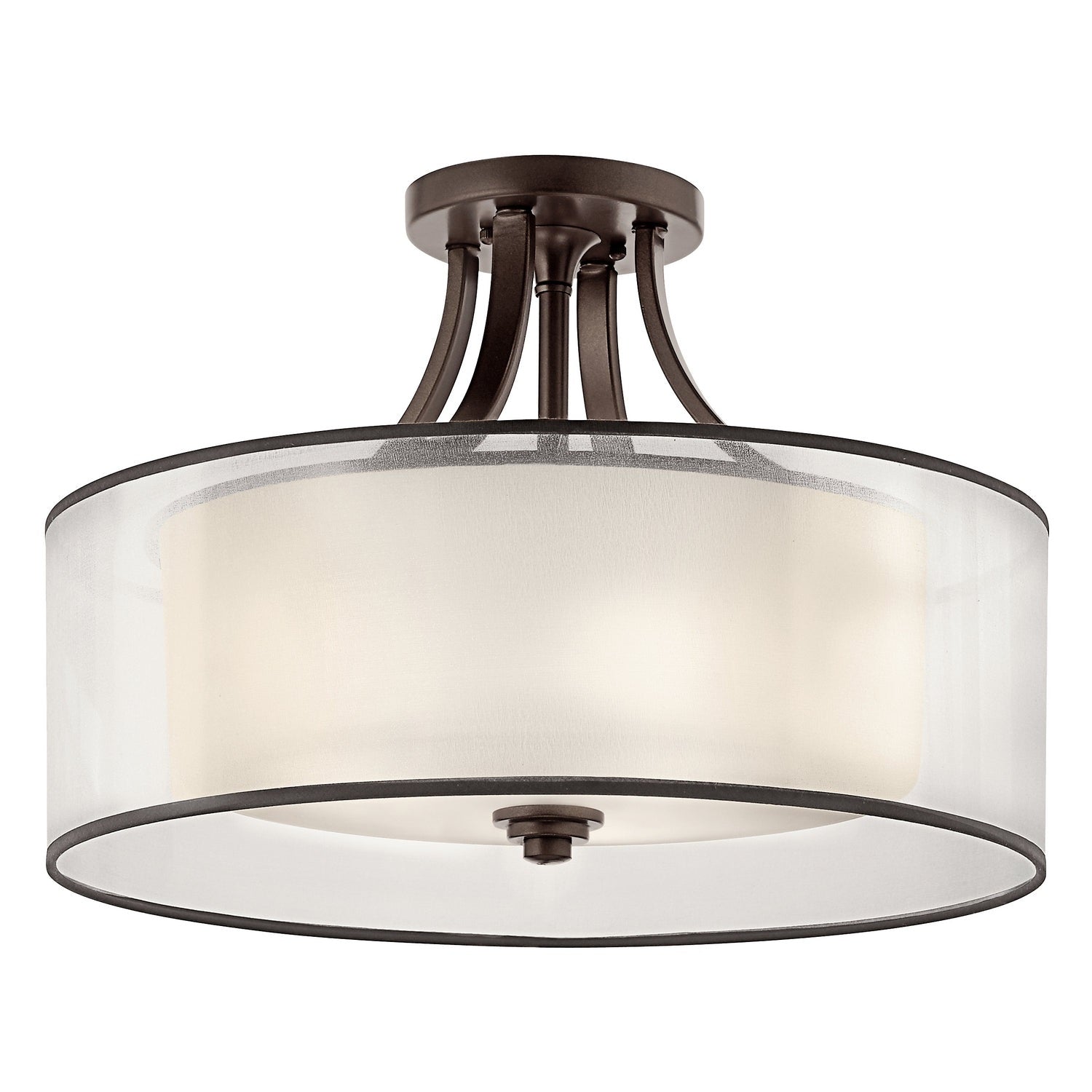 Kichler - 42387MIZ - Four Light Semi Flush Mount - Lacey - Mission Bronze
