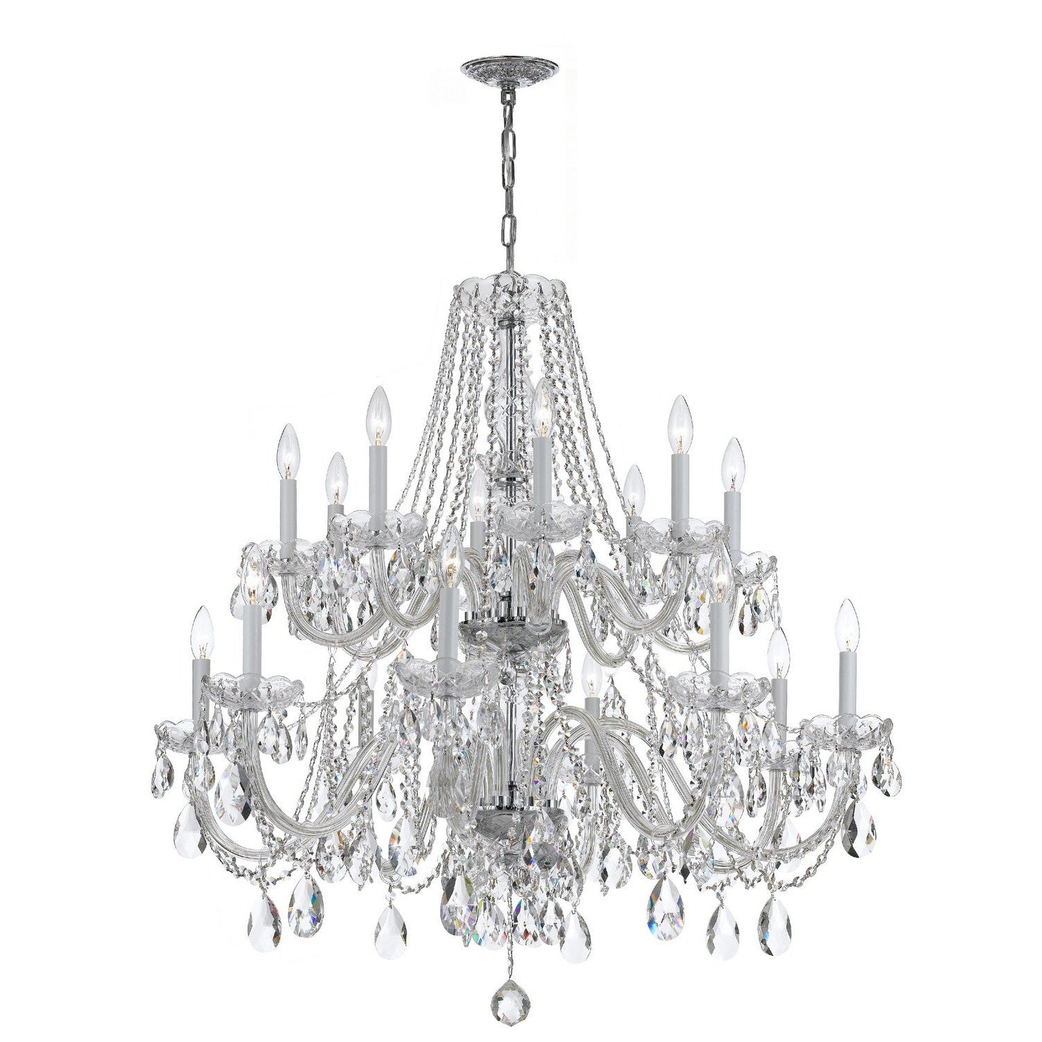Crystorama - 1139-CH-CL-MWP - 16 Light Chandelier - Traditional Crystal - Polished Chrome