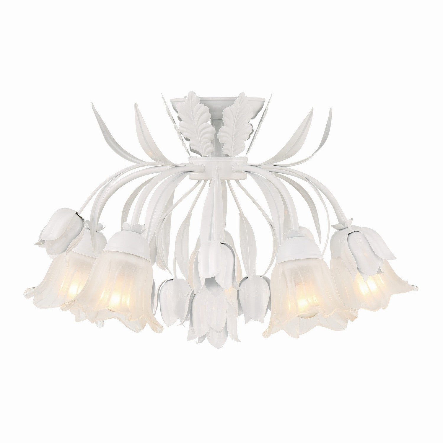 Crystorama - 4810-WW - Five Light Semi Flush Mount - Southport - Wet White