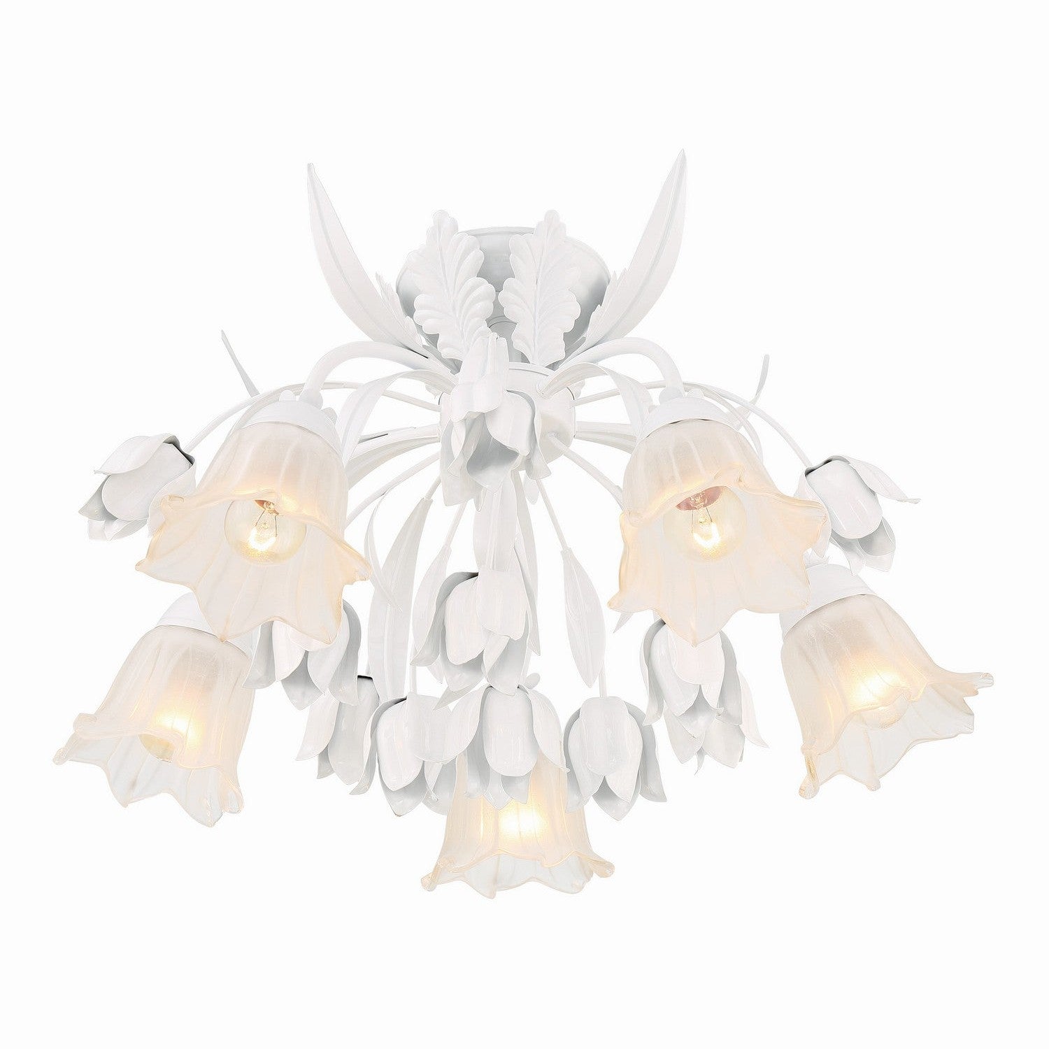 Crystorama - 4810-WW - Five Light Semi Flush Mount - Southport - Wet White