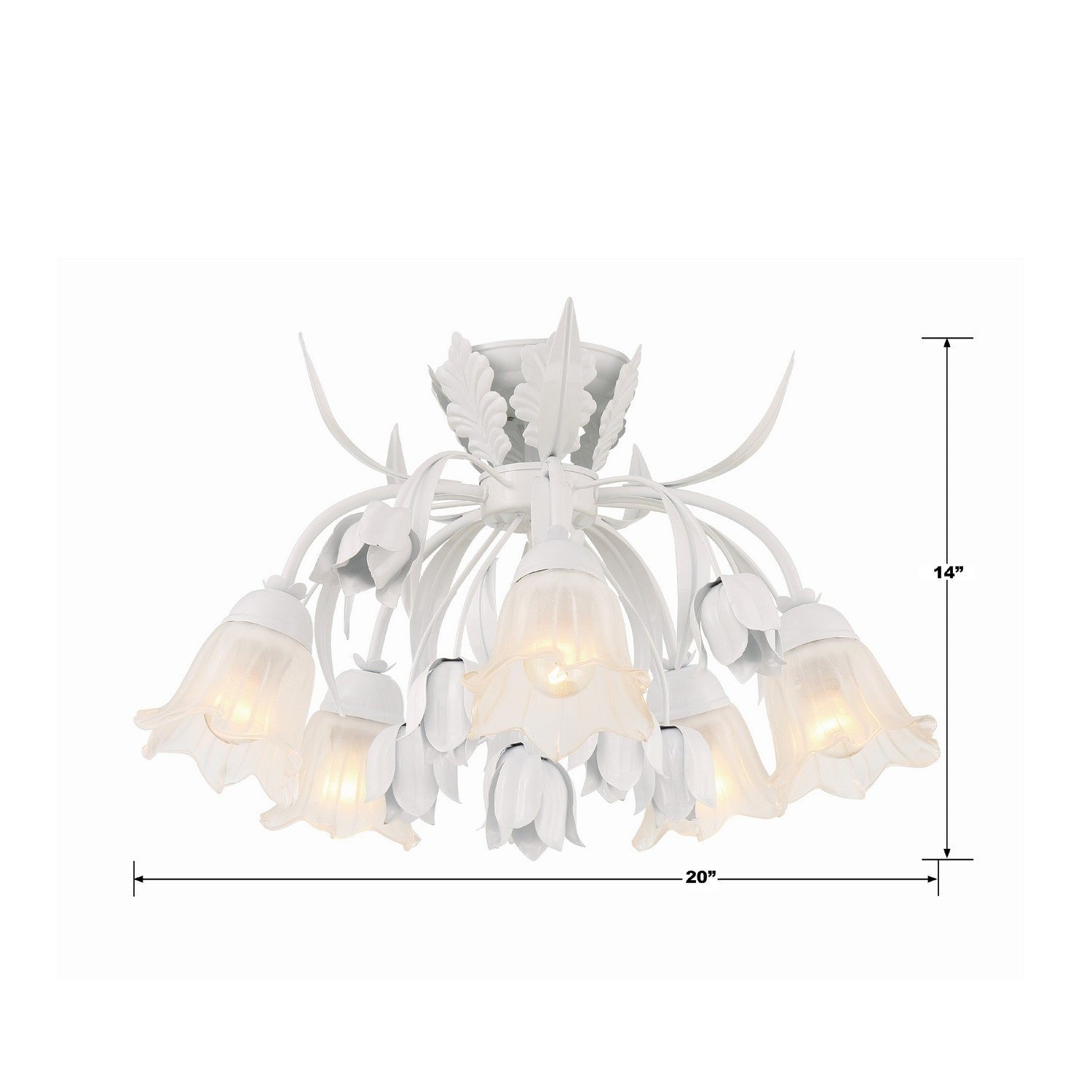 Crystorama - 4810-WW - Five Light Semi Flush Mount - Southport - Wet White