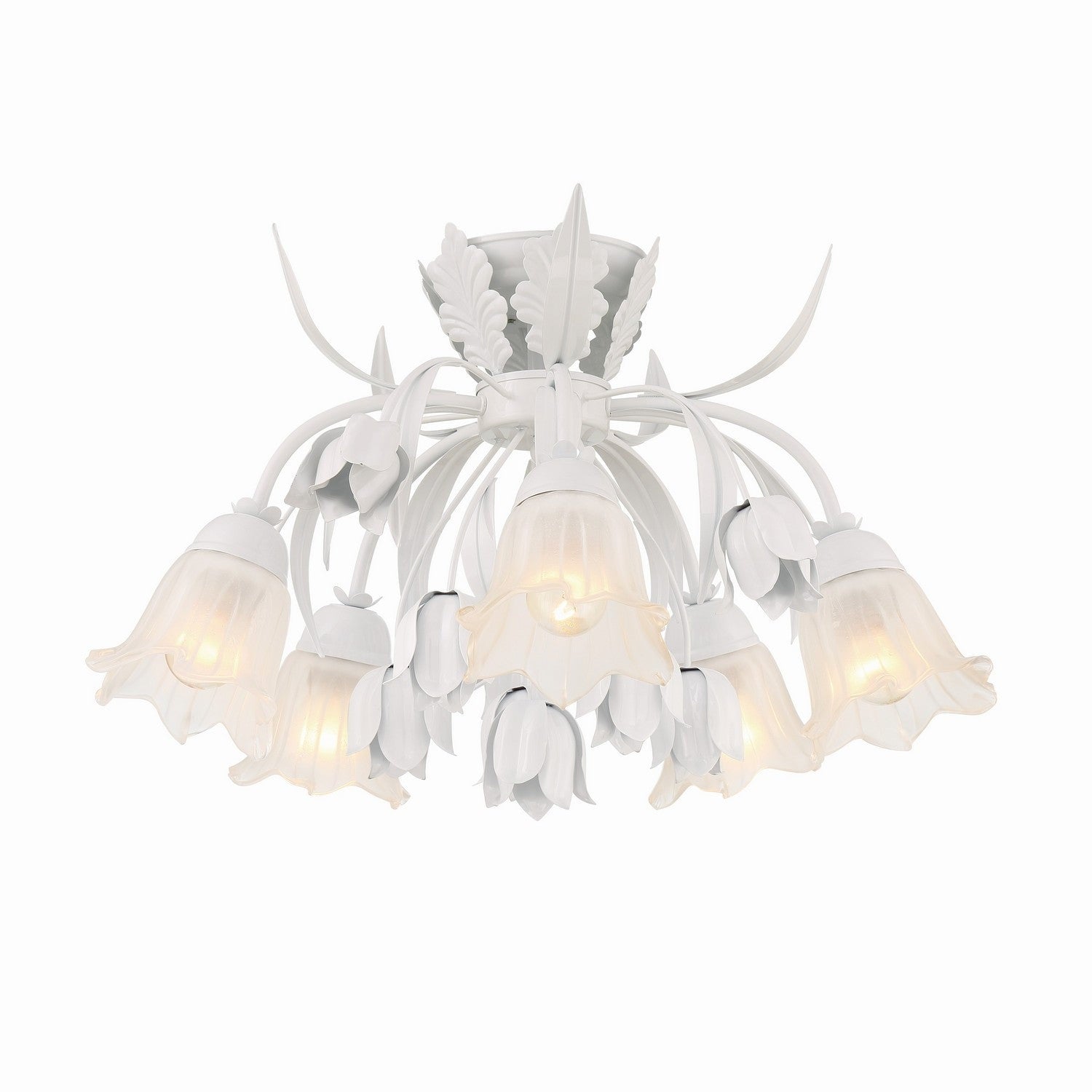 Crystorama - 4810-WW - Five Light Semi Flush Mount - Southport - Wet White