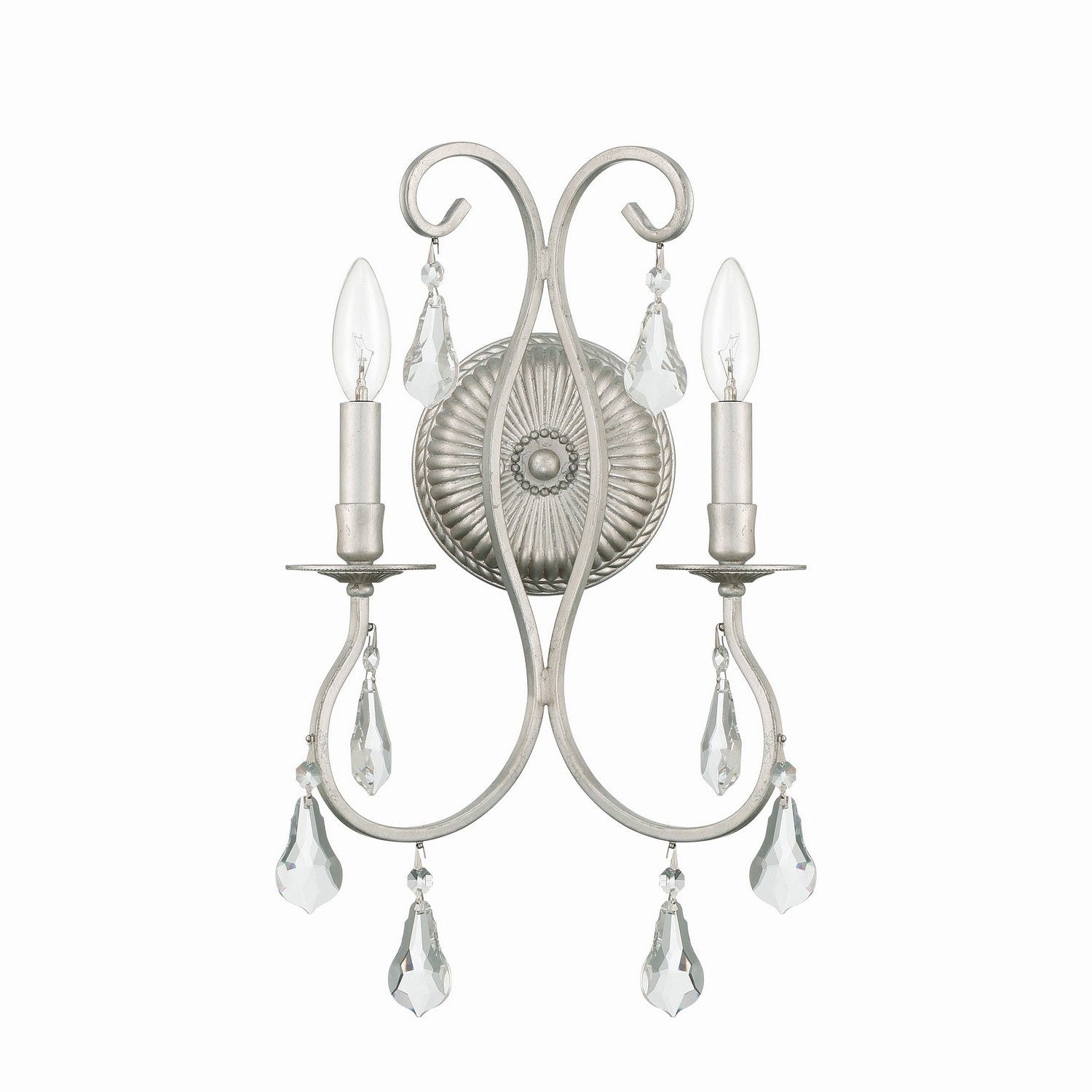 Crystorama - 5012-OS-CL-MWP - Two Light Wall Sconce - Ashton - Olde Silver