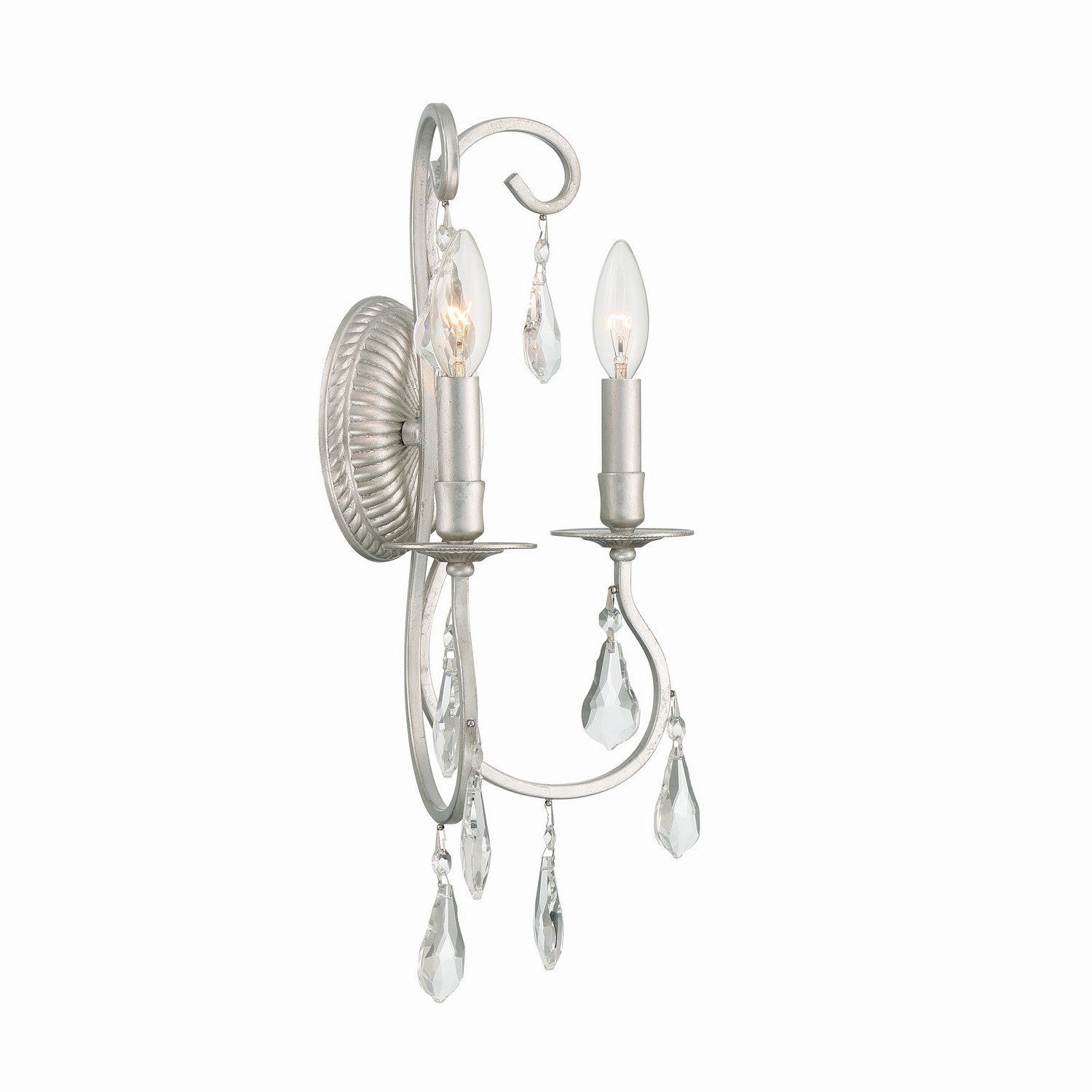 Crystorama - 5012-OS-CL-MWP - Two Light Wall Sconce - Ashton - Olde Silver