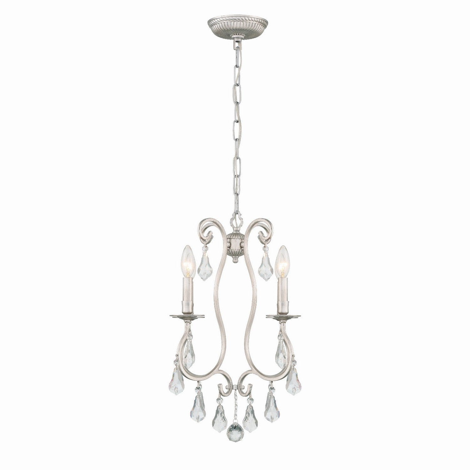 Crystorama - 5014-OS-CL-MWP - Four Light Mini Chandelier - Ashton - Olde Silver