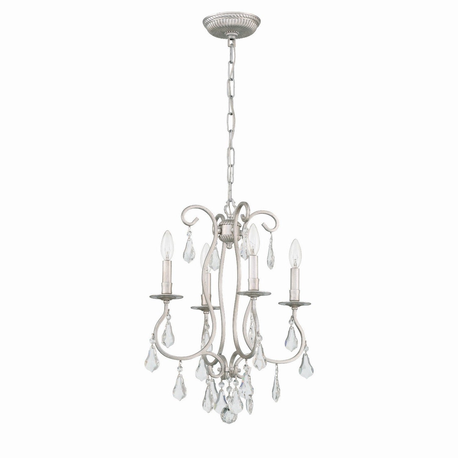 Crystorama - 5014-OS-CL-MWP - Four Light Mini Chandelier - Ashton - Olde Silver