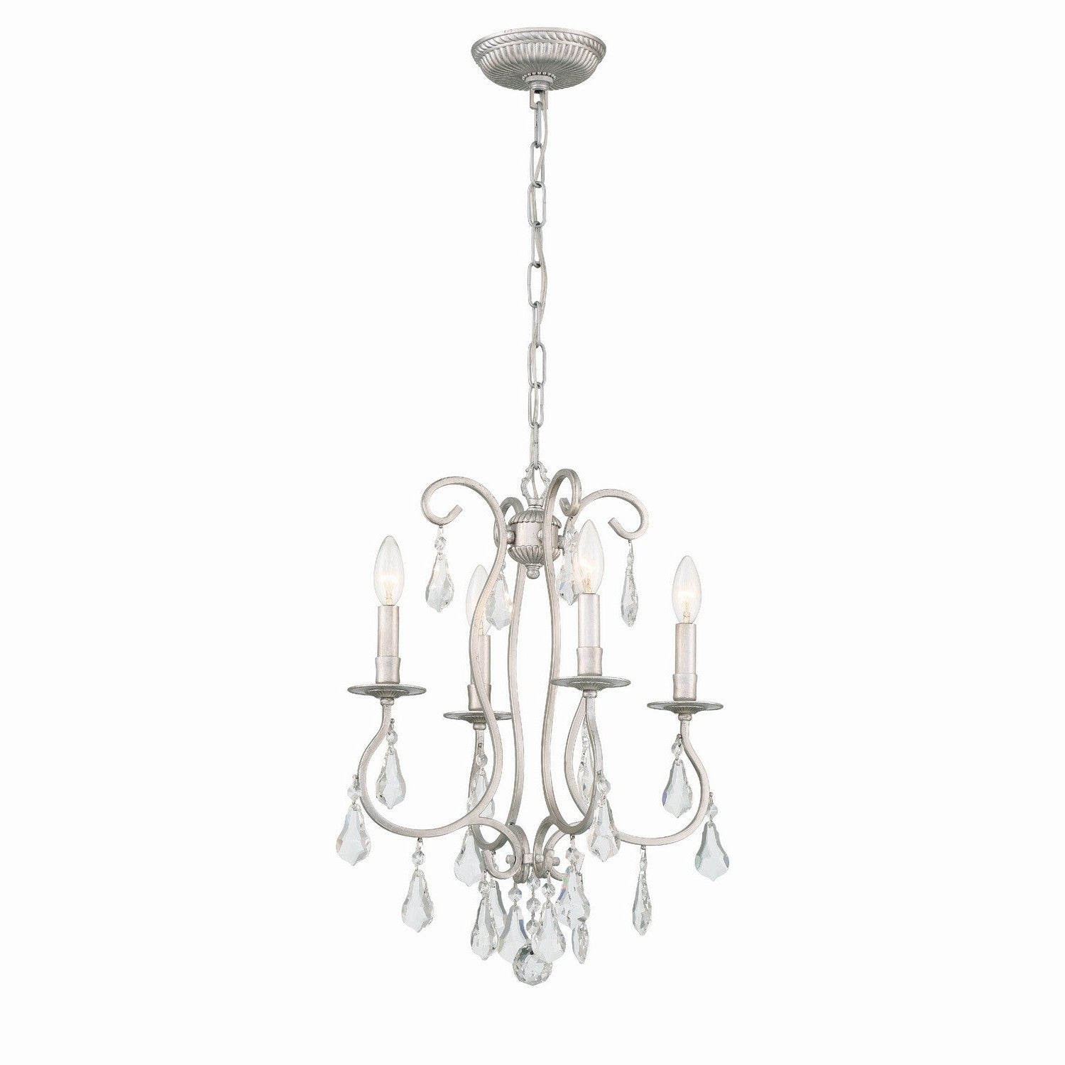 Crystorama - 5014-OS-CL-MWP - Four Light Mini Chandelier - Ashton - Olde Silver