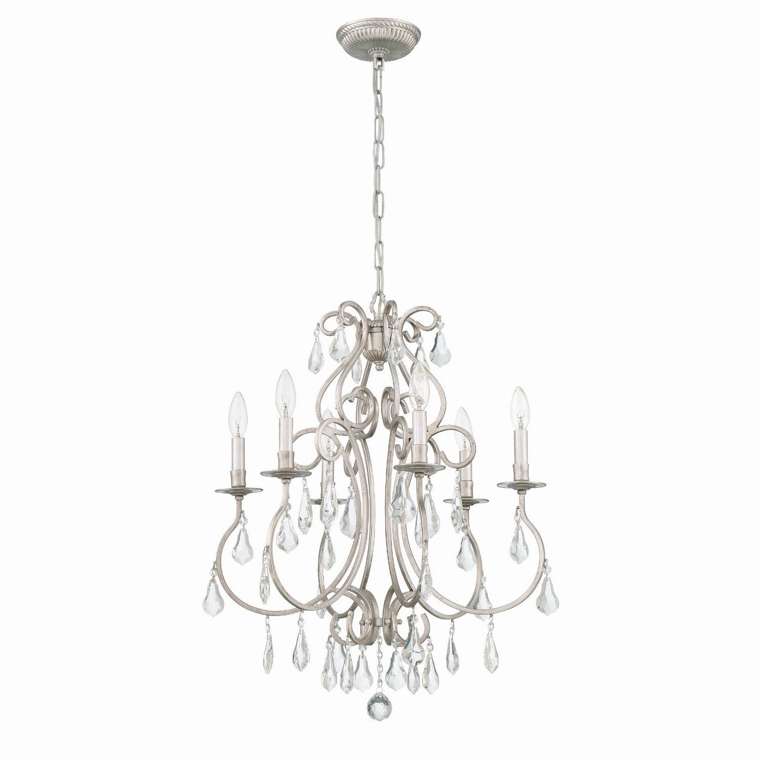 Crystorama - 5016-OS-CL-MWP - Six Light Chandelier - Ashton - Olde Silver