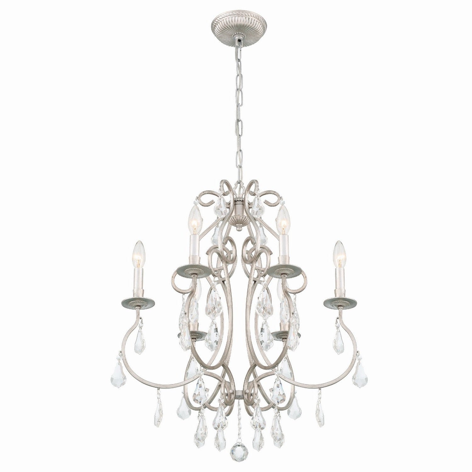Crystorama - 5016-OS-CL-MWP - Six Light Chandelier - Ashton - Olde Silver