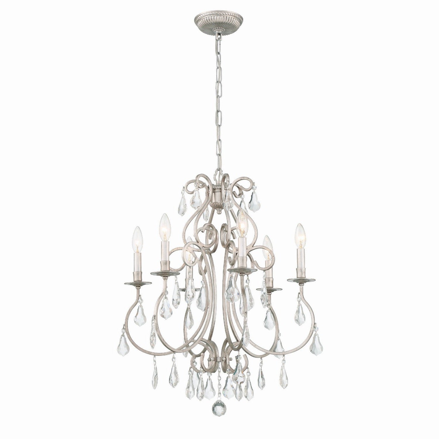 Crystorama - 5016-OS-CL-MWP - Six Light Chandelier - Ashton - Olde Silver