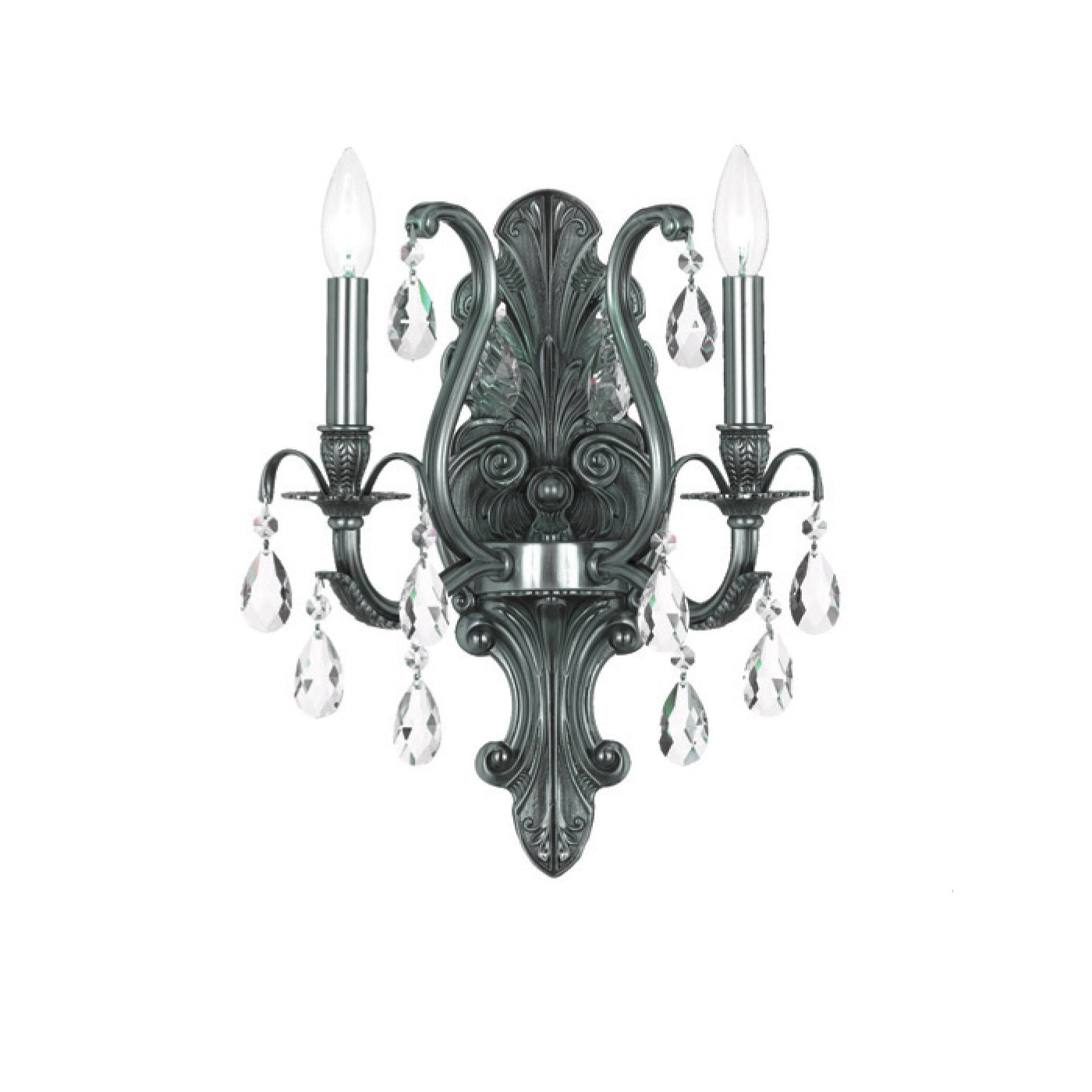 Crystorama - 5563-PW-CL-MWP - Two Light Wall Sconce - Dawson - Pewter
