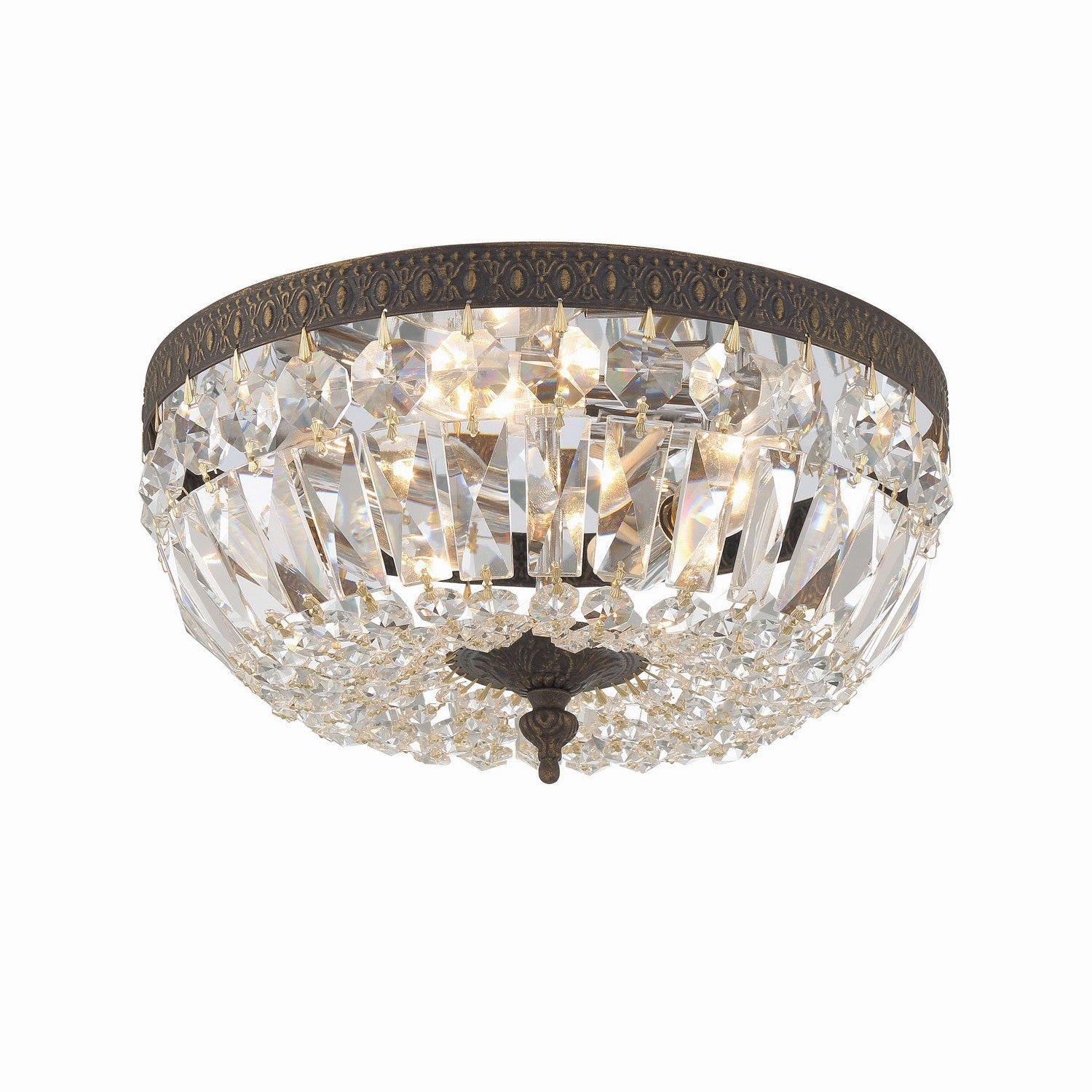 Crystorama - 712-EB-CL-SAQ - Three Light Flush Mount - Ceiling Mount - English Bronze