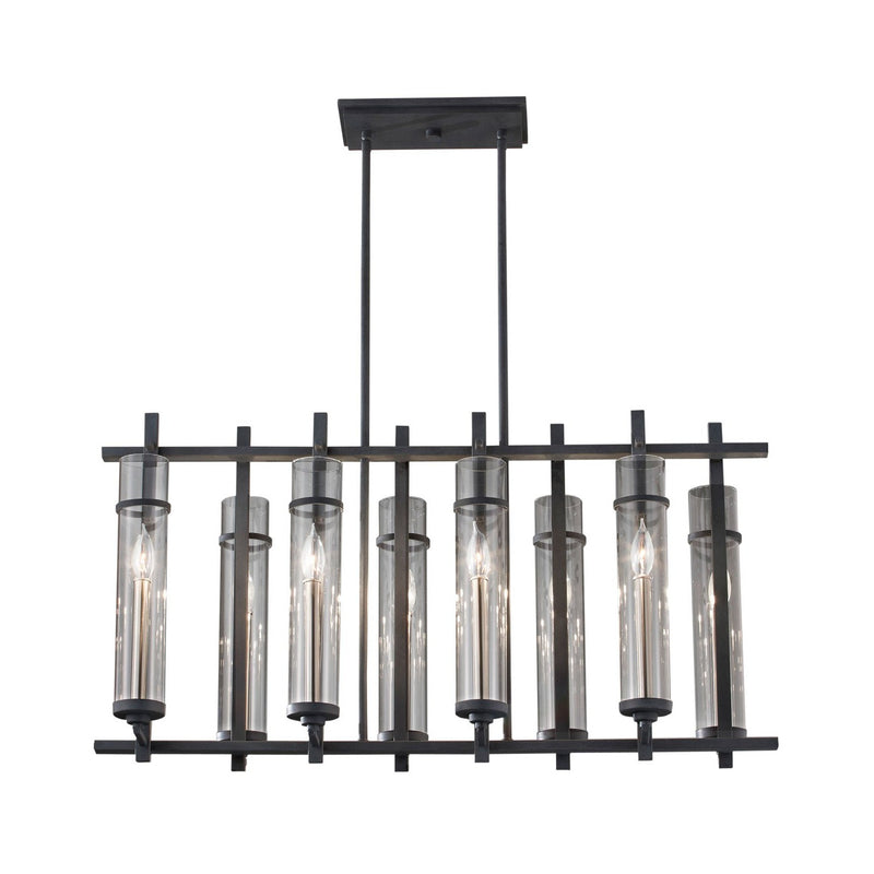 Generation Lighting - F2630/8AF/BS - Eight Light Chandelier - Ethan - Antique Forged Iron / Brushed Steel