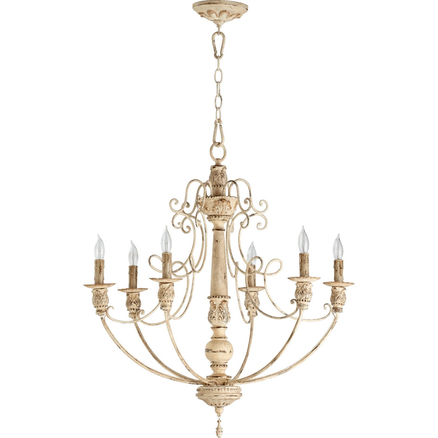 Quorum - 6106-6-70 - Six Light Chandelier - Salento - Persian White
