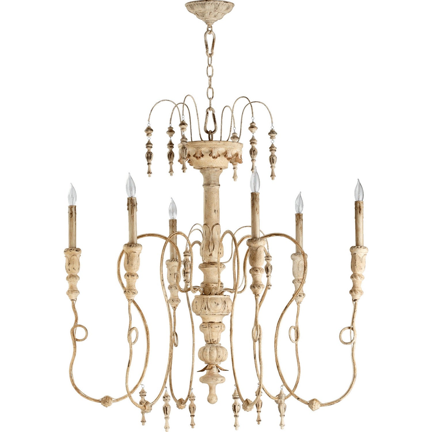 Quorum - 6206-6-70 - Six Light Chandelier - Salento - Persian White