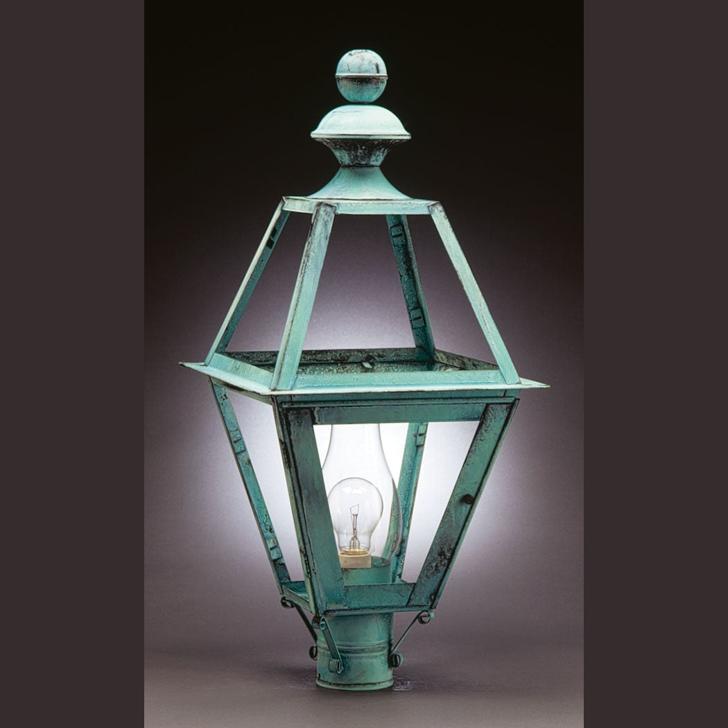 Northeast Lantern - 1023-VG-CIM-CLR - One Light Post Mount - Boston - Verdi Gris