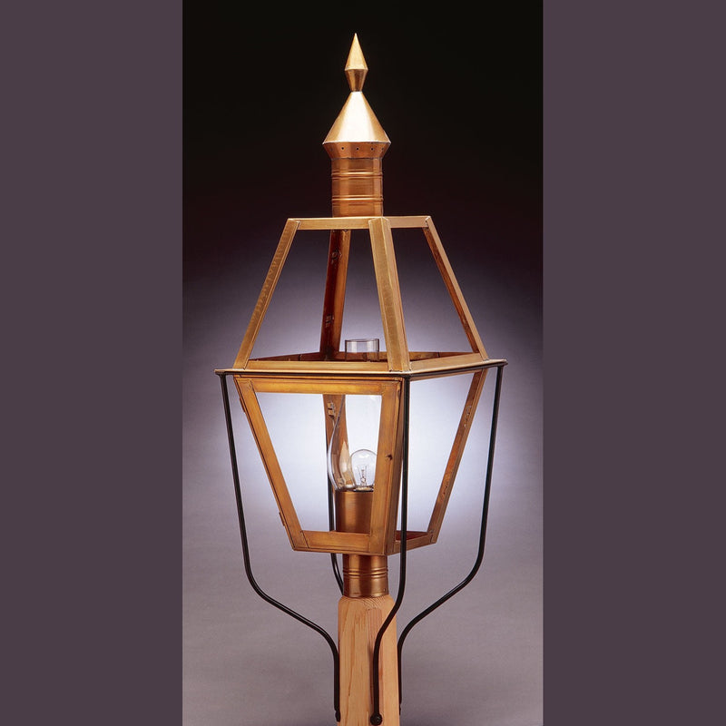Northeast Lantern - 1033-AB-CIM-CLR - One Light Post Mount - Boston - Antique Brass