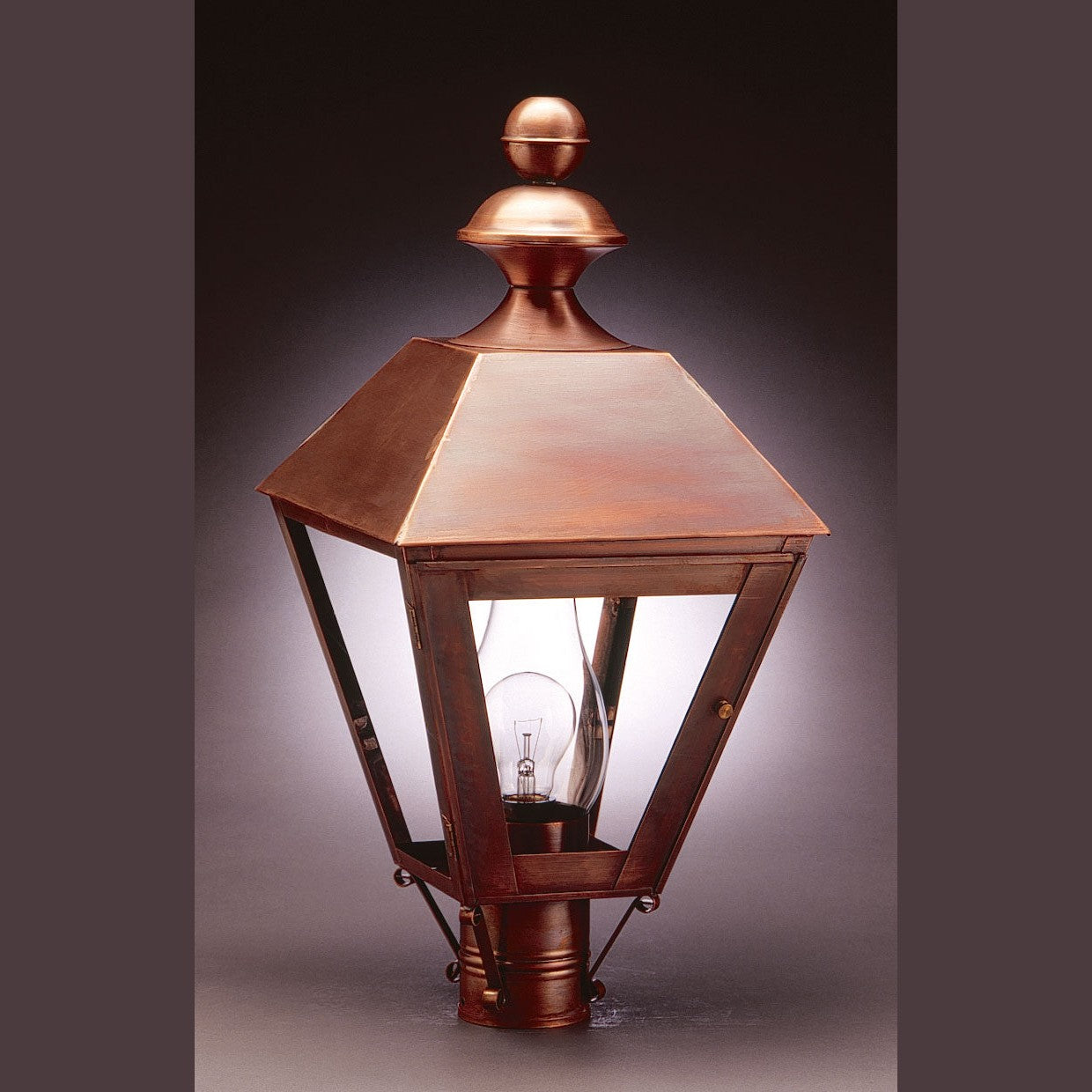 Northeast Lantern - 1123-AC-CIM-CLR - One Light Post Mount - Boston - Antique Copper
