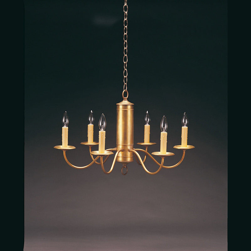 Northeast Lantern - 911-AB-LT6 - Six Light Hanging Fixture - Chandelier - Antique Brass