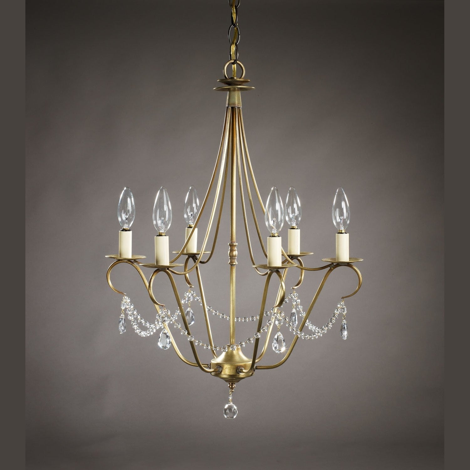 Northeast Lantern - 929-AB-LT6-CRY - Six Light Hanging Fixture - Chandelier - Antique Brass