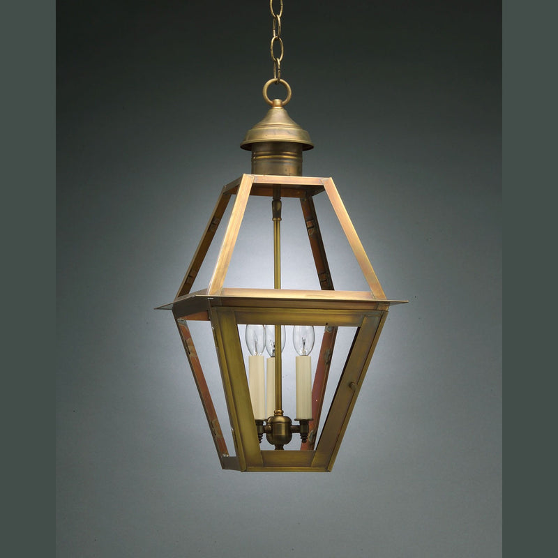 Northeast Lantern - 1012-AB-LT3-CLR - Three Light Hanging Lantern - Boston - Antique Brass