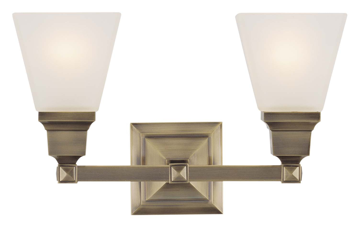 Livex Lighting - 1032-01 - Two Light Bath Vanity - Mission - Antique Brass