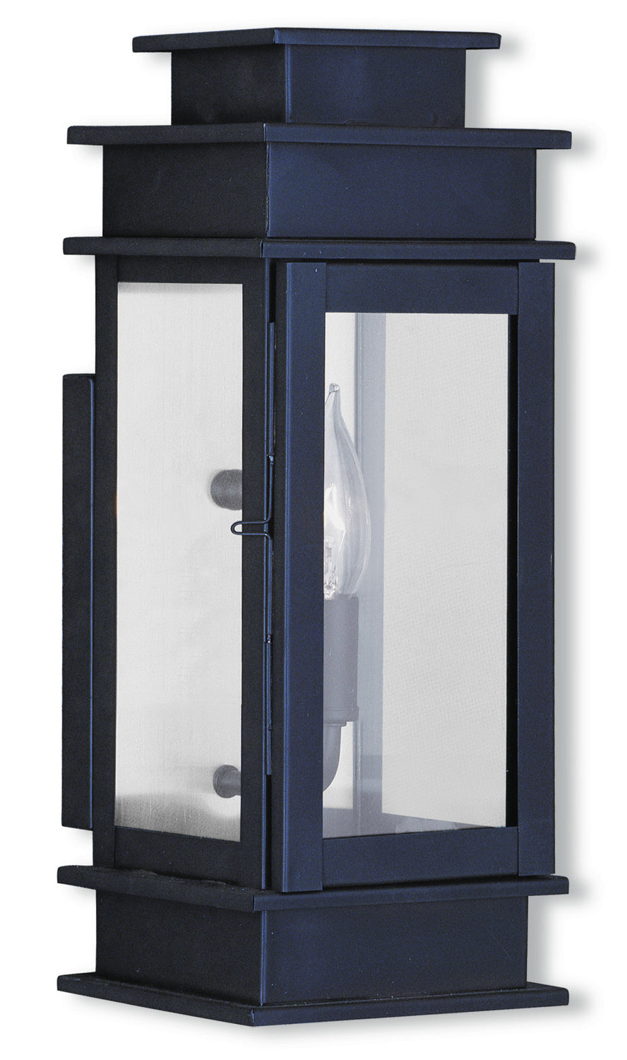 Livex Lighting - 2013-07 - One Light Outdoor Wall Lantern - Princeton - Bronze w/ Polished Chrome Stainless Steel