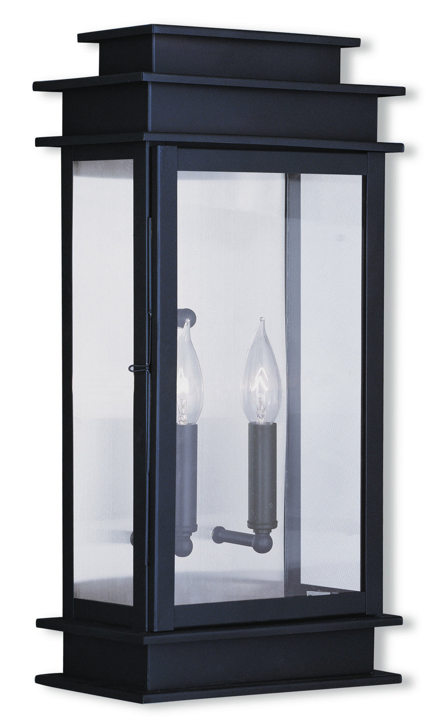 Livex Lighting - 2018-07 - Two Light Outdoor Wall Lantern - Princeton - Bronze w/ Polished Chrome Stainless Steel