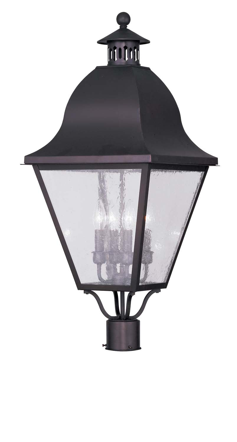 Livex Lighting - 2548-07 - Four Light Outdoor Post Lantern - Amwell - Bronze