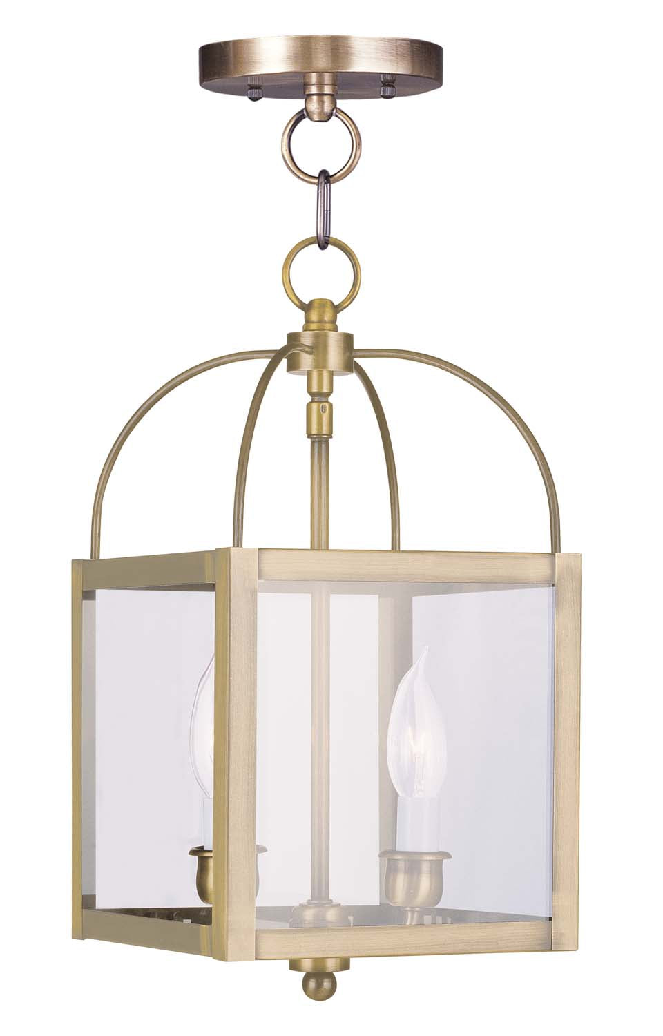 Livex Lighting - 4041-01 - Two Light Mini Pendant/Ceiling Mount - Milford - Antique Brass
