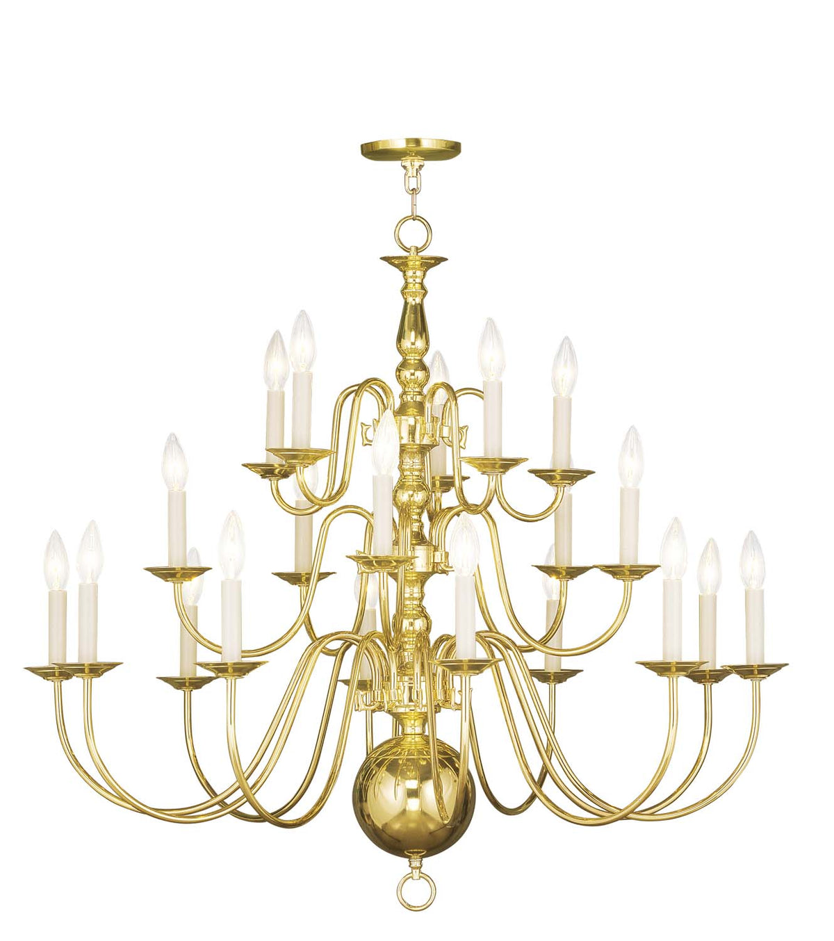 Livex Lighting - 5019-02 - 20 Light Chandelier - Williamsburgh - Polished Brass