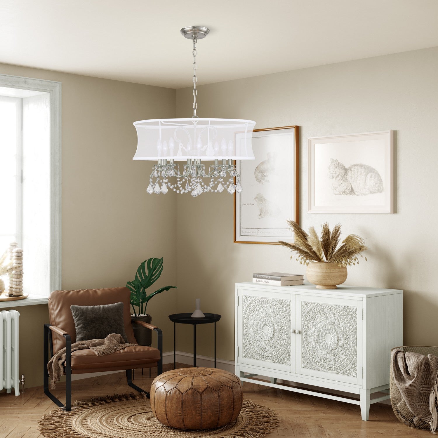 Livex Lighting - 6308-91 - Eight Light Chandelier - Newcastle - Brushed Nickel