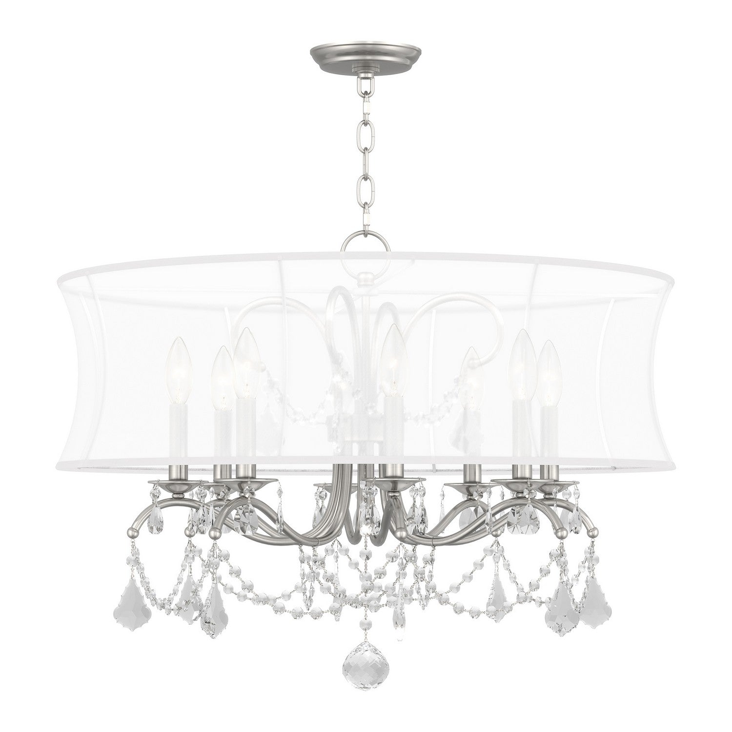 Livex Lighting - 6308-91 - Eight Light Chandelier - Newcastle - Brushed Nickel