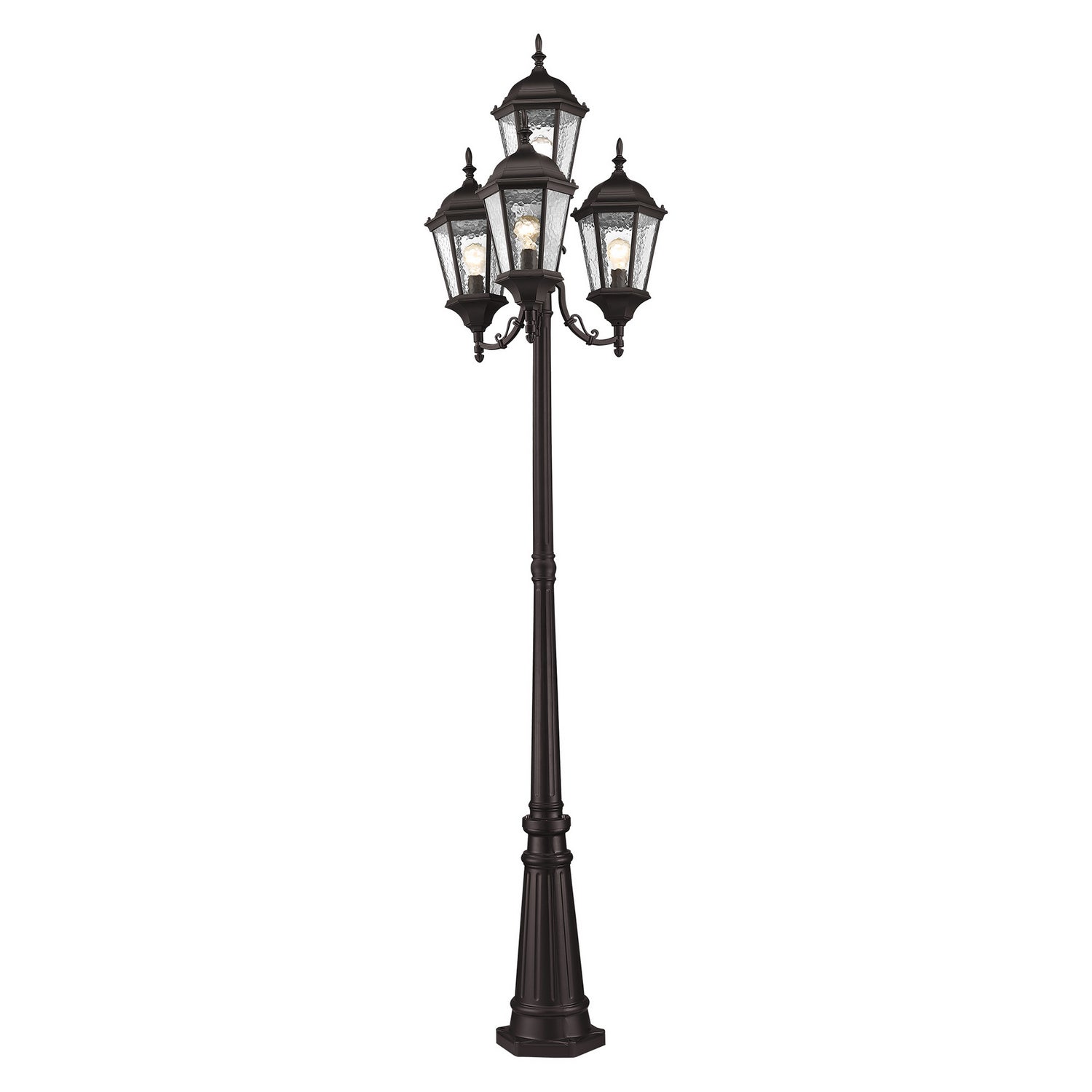Livex Lighting - 7557-07 - Four Light Outdoor Post Mount - Hamilton - Bronze