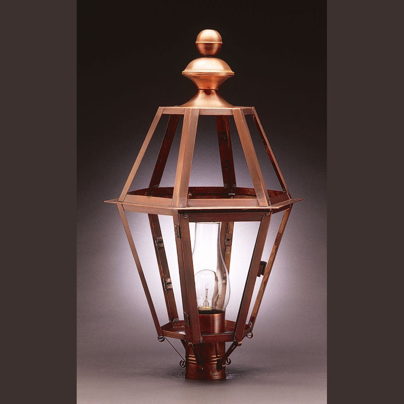 Northeast Lantern - 1623-AC-CIM-CLR - One Light Post Mount - Boston - Antique Copper