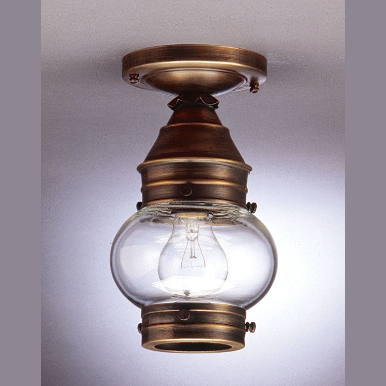 Northeast Lantern - 2014-DAB-MED-CLR - One Light Flush Mount - Cageless Onion - Dark Antique Brass