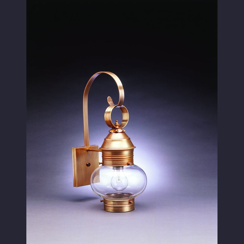 Northeast Lantern - 2031-AB-MED-CLR - One Light Wall Mount - Cageless Onion - Antique Brass