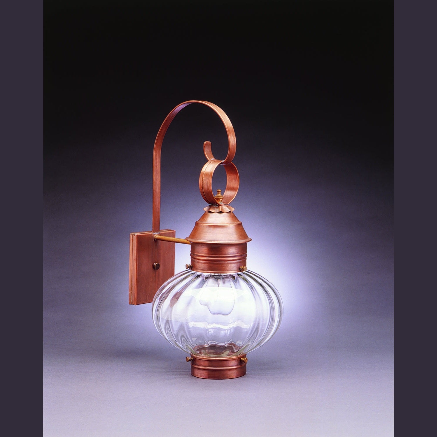 Northeast Lantern - 2041-AC-MED-OPT - One Light Wall Mount - Cageless Onion - Antique Copper