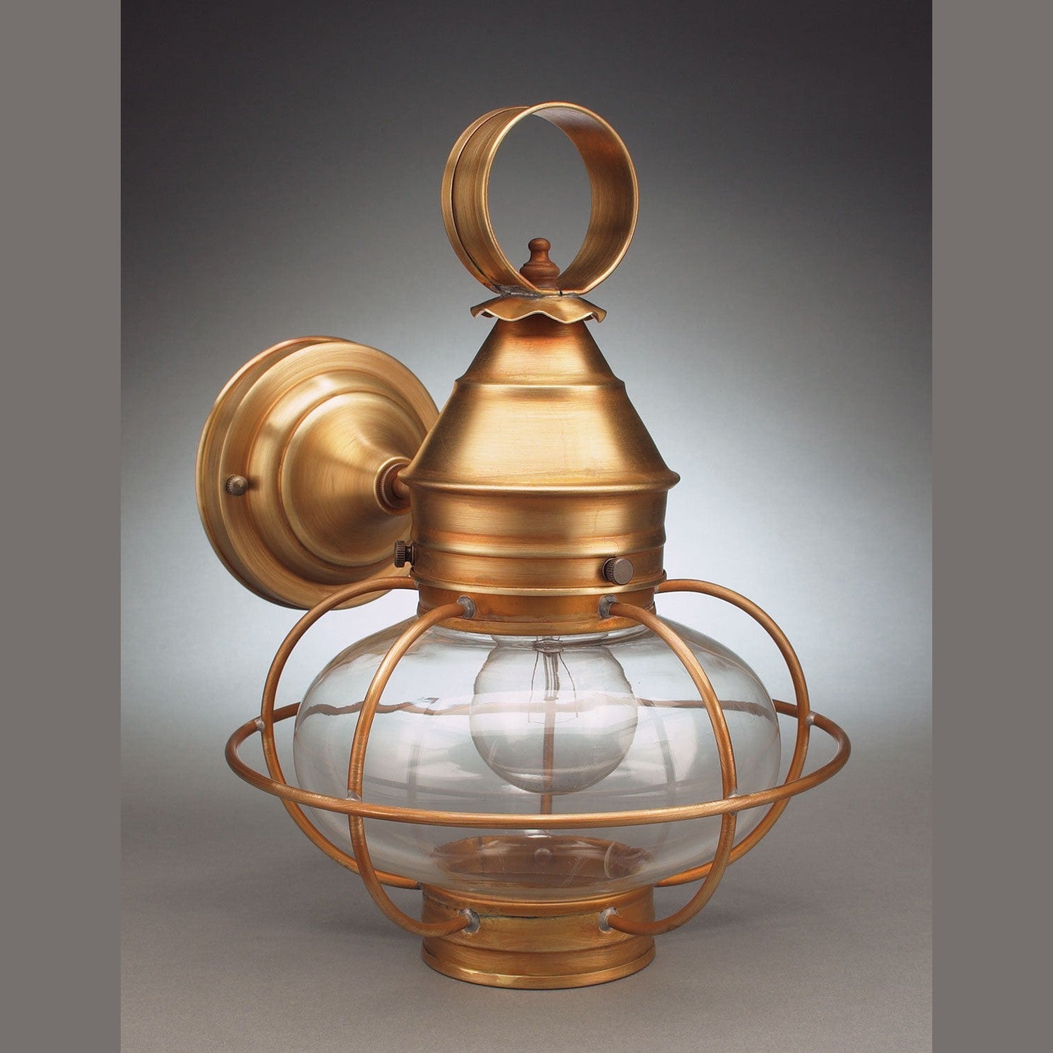 Northeast Lantern - 2525-AB-MED-CLR-NS - One Light Wall Mount - Onion - Antique Brass