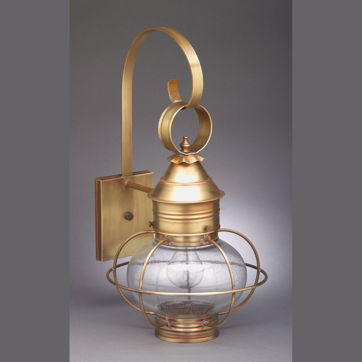 Northeast Lantern - 2531-AB-MED-CSG - One Light Wall Mount - Onion - Antique Brass