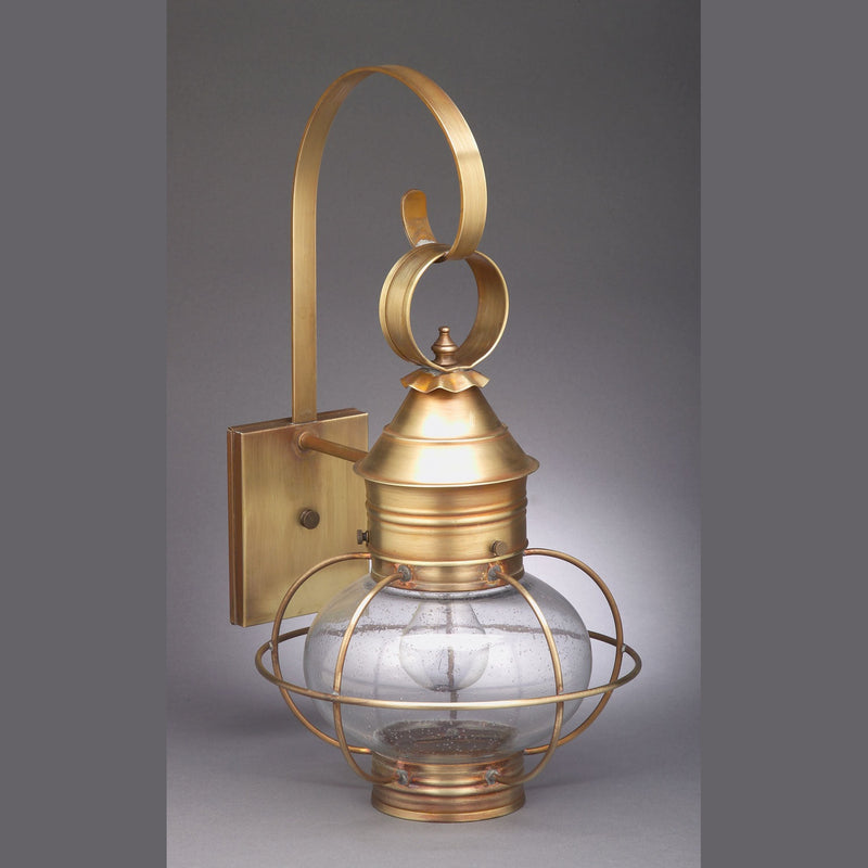 Northeast Lantern - 2531-AB-MED-CSG - One Light Wall Mount - Onion - Antique Brass