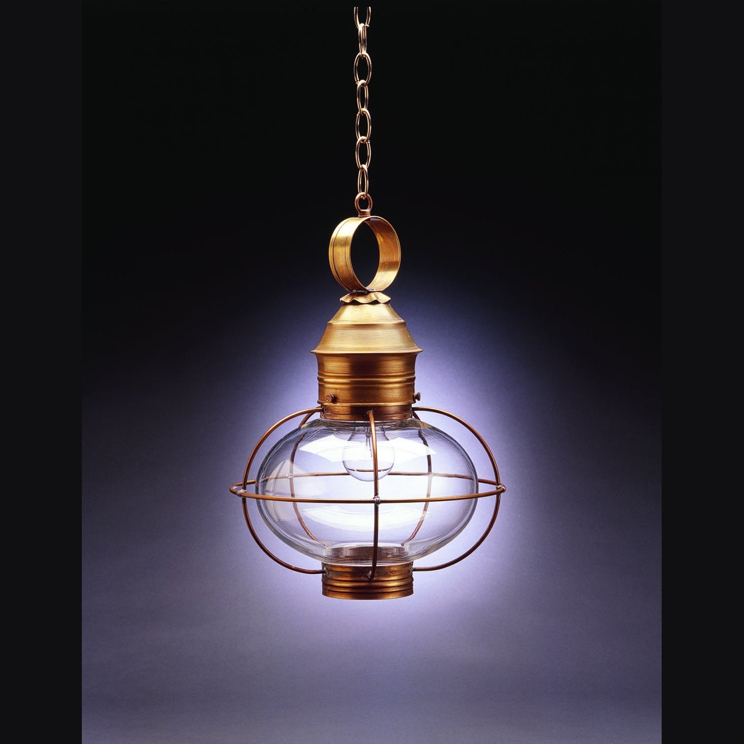 Northeast Lantern - 2542-AB-MED-CLR - One Light Hanging Lantern - Onion - Antique Brass